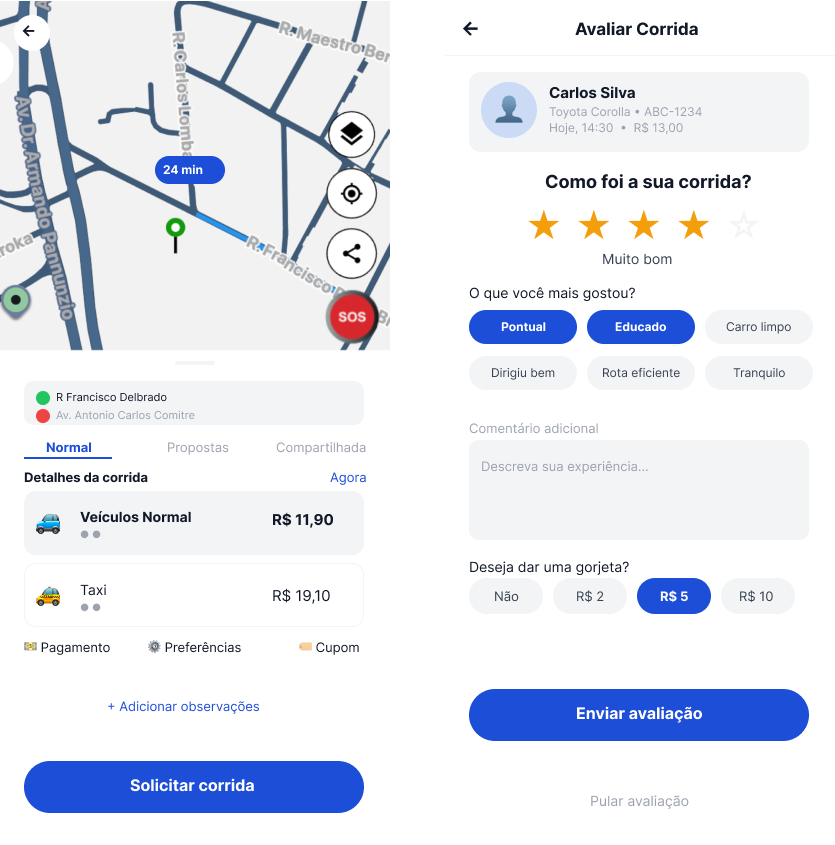 App White Label — Passageiros e Entregas — Mind Group
